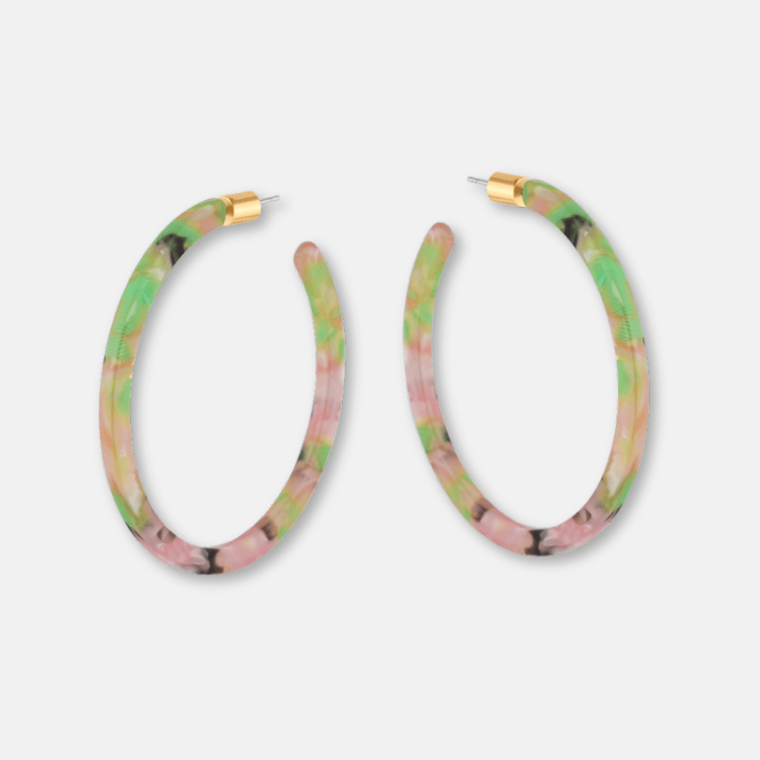 Thin Resin Hoop Earrings