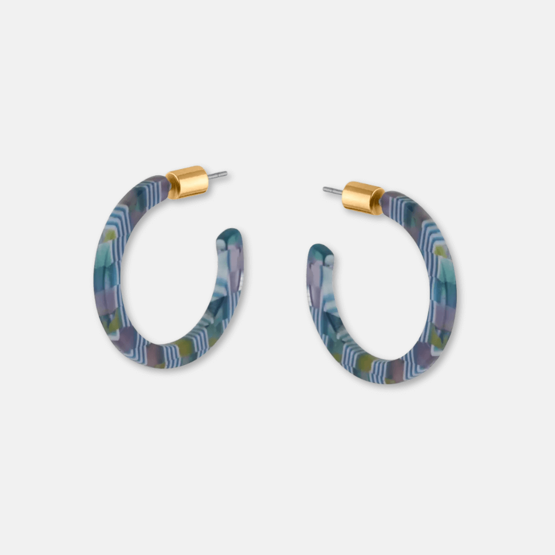 Tiny Resin Hoop Earrings