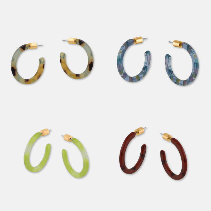 Tiny Resin Hoop Earrings