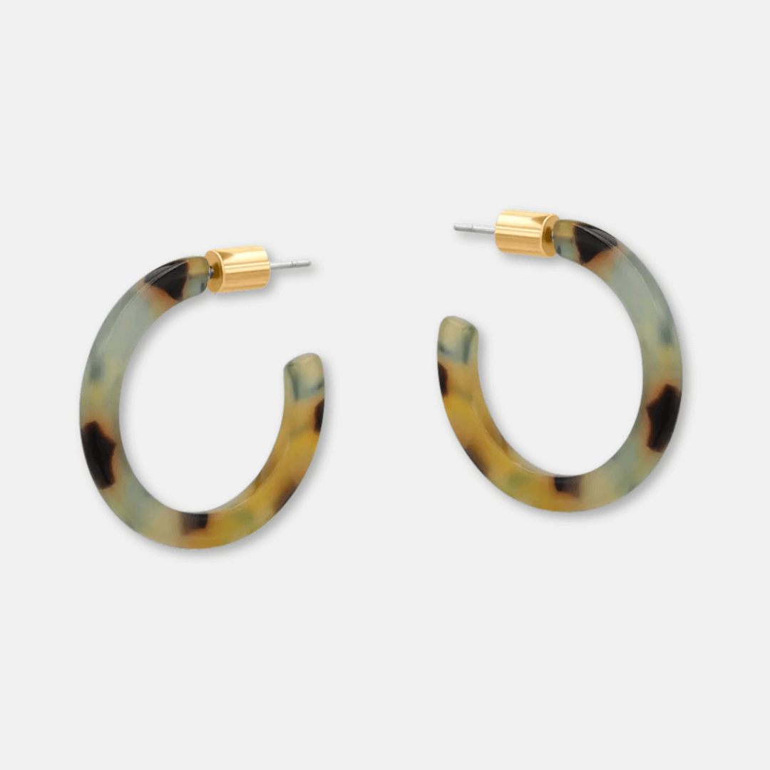 Tiny Resin Hoop Earrings
