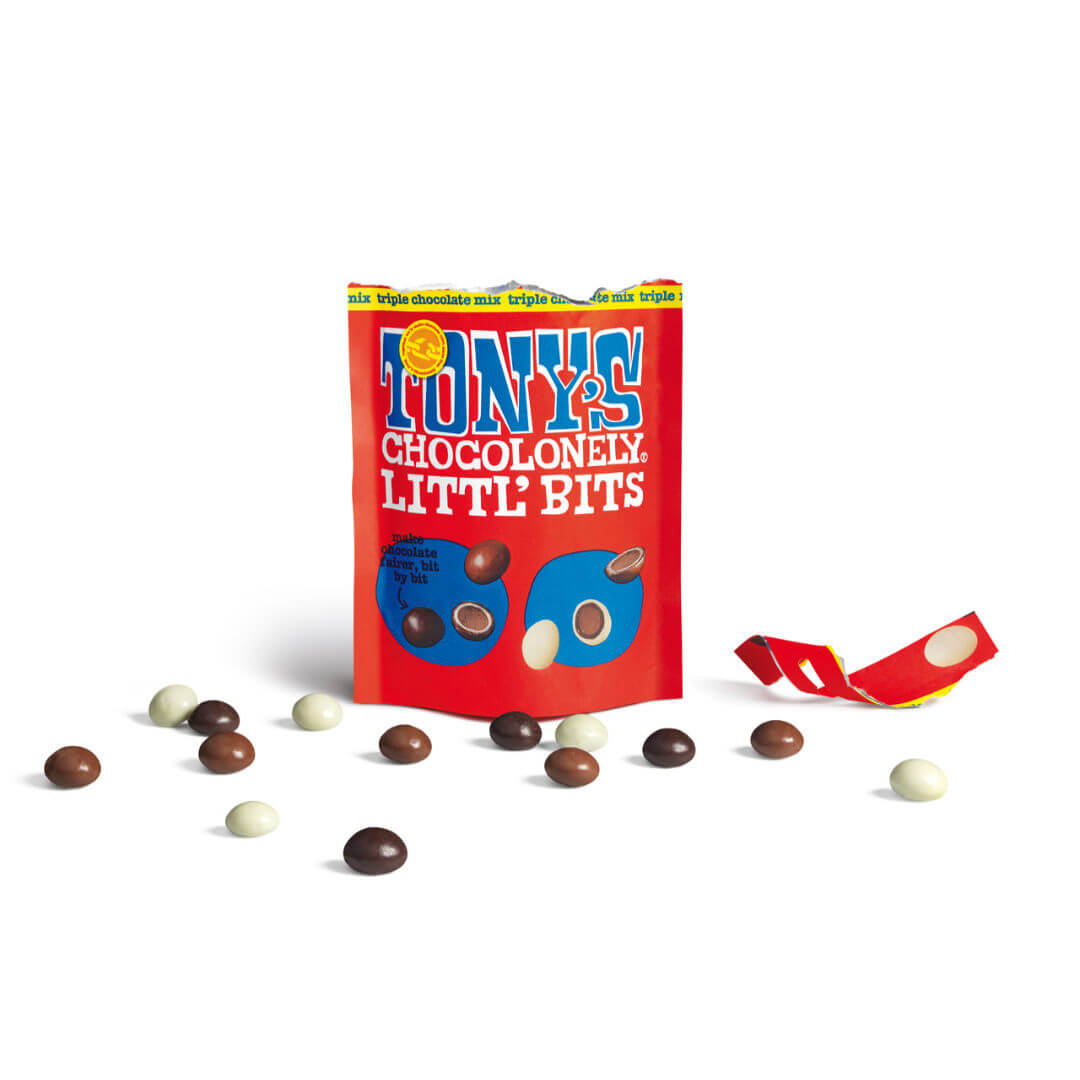 Tony's Chocolonely Littl' Bits Chocolate Pouches 100g