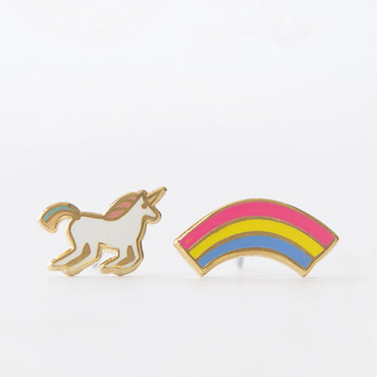 Unicorn Rainbow Mini Stud Earrings