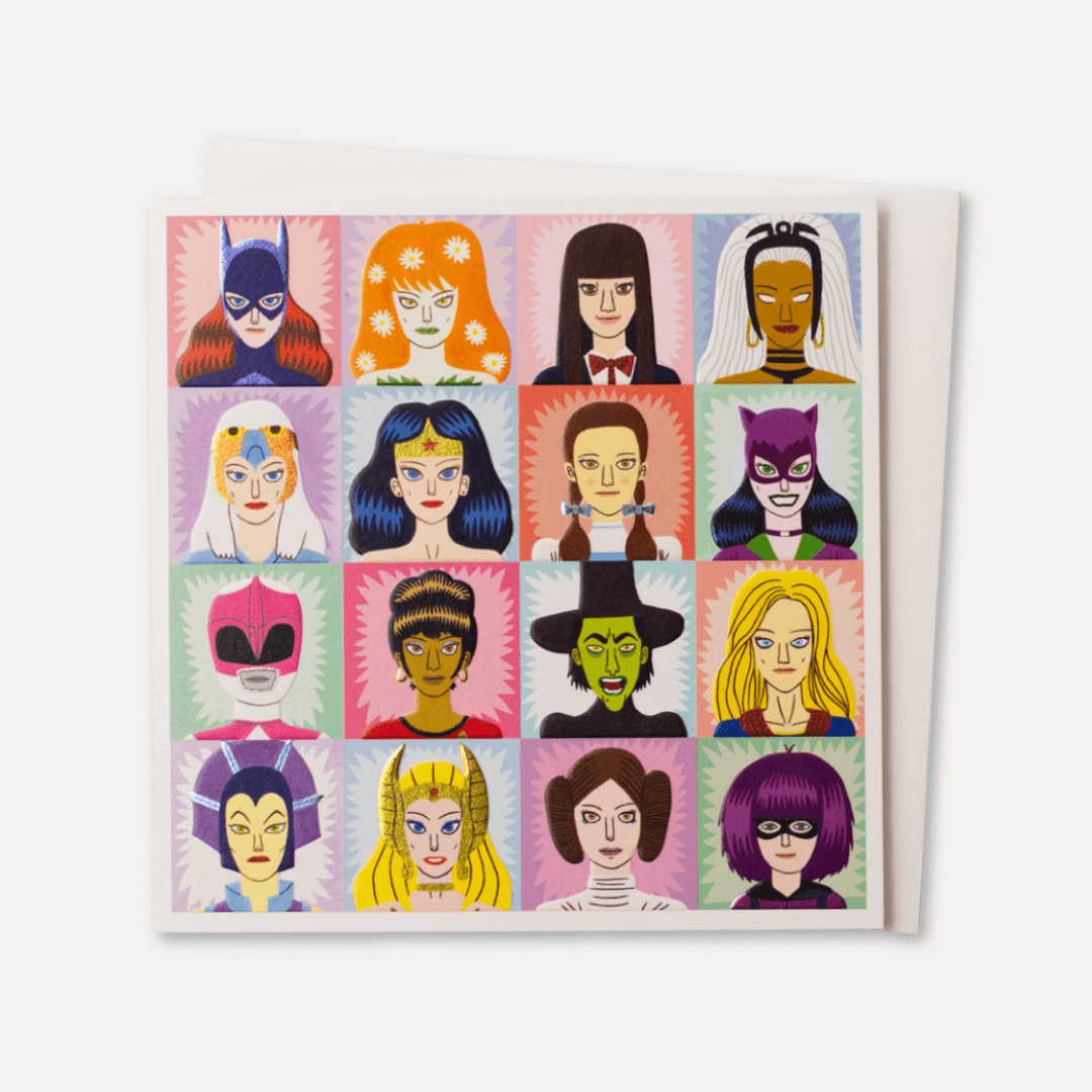 Heroines And Villains Greetings Card