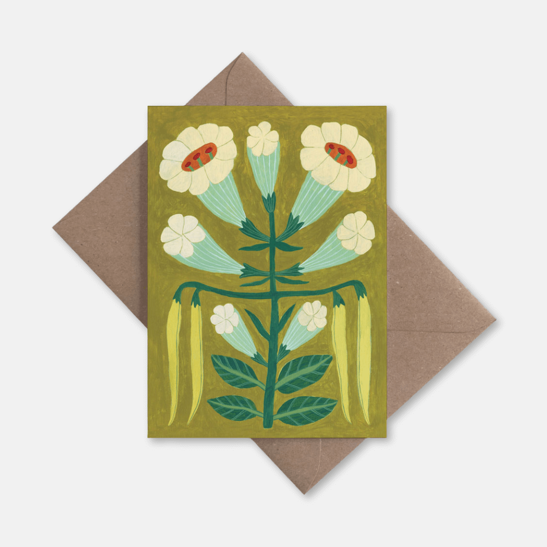 Whimsical Flowers 2 Greetings Card
