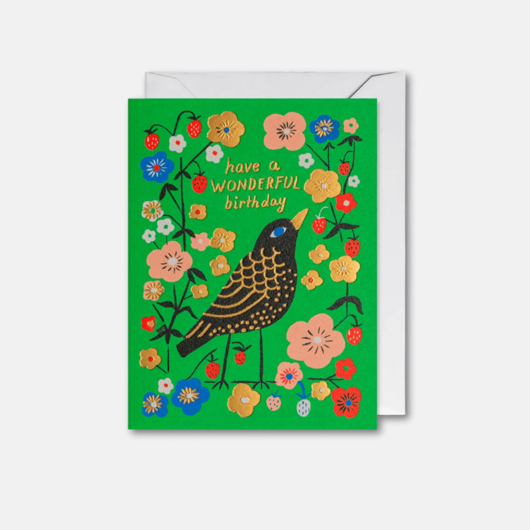 Wonderful Birthday Bird Mini Greetings Card