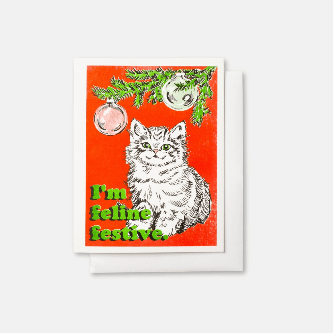 Feline Festive Christmas Greetings Card