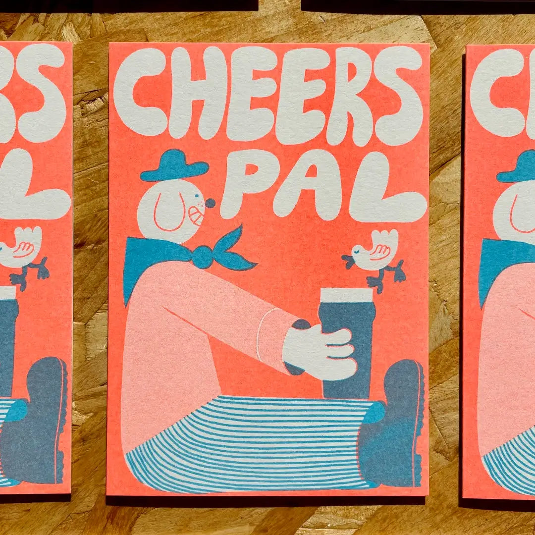 Cheers Pal Riso Greetings Card