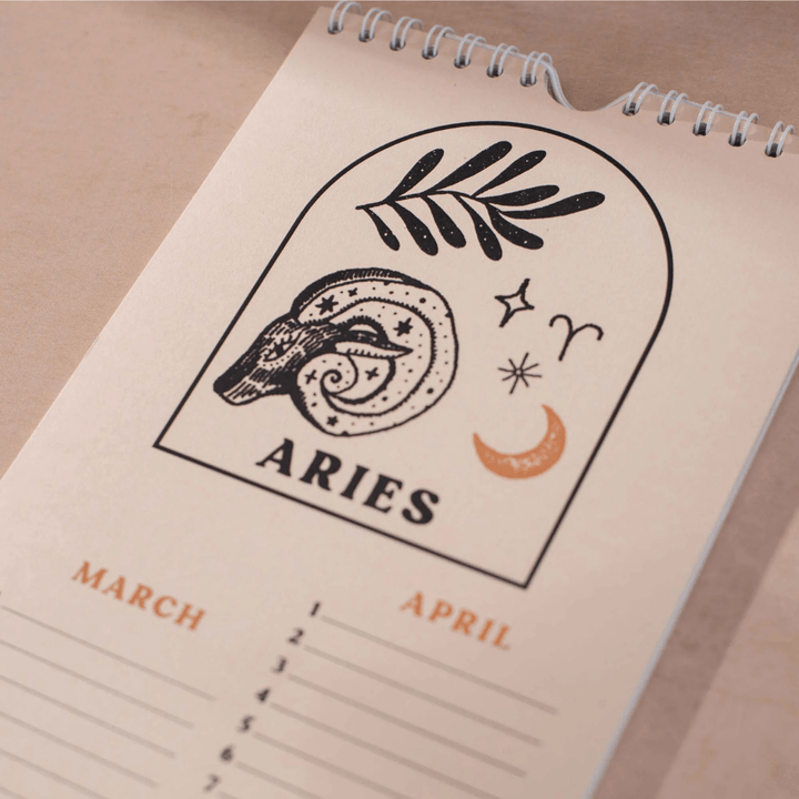 Zodiac Sign Perpetual Birthday Calendar