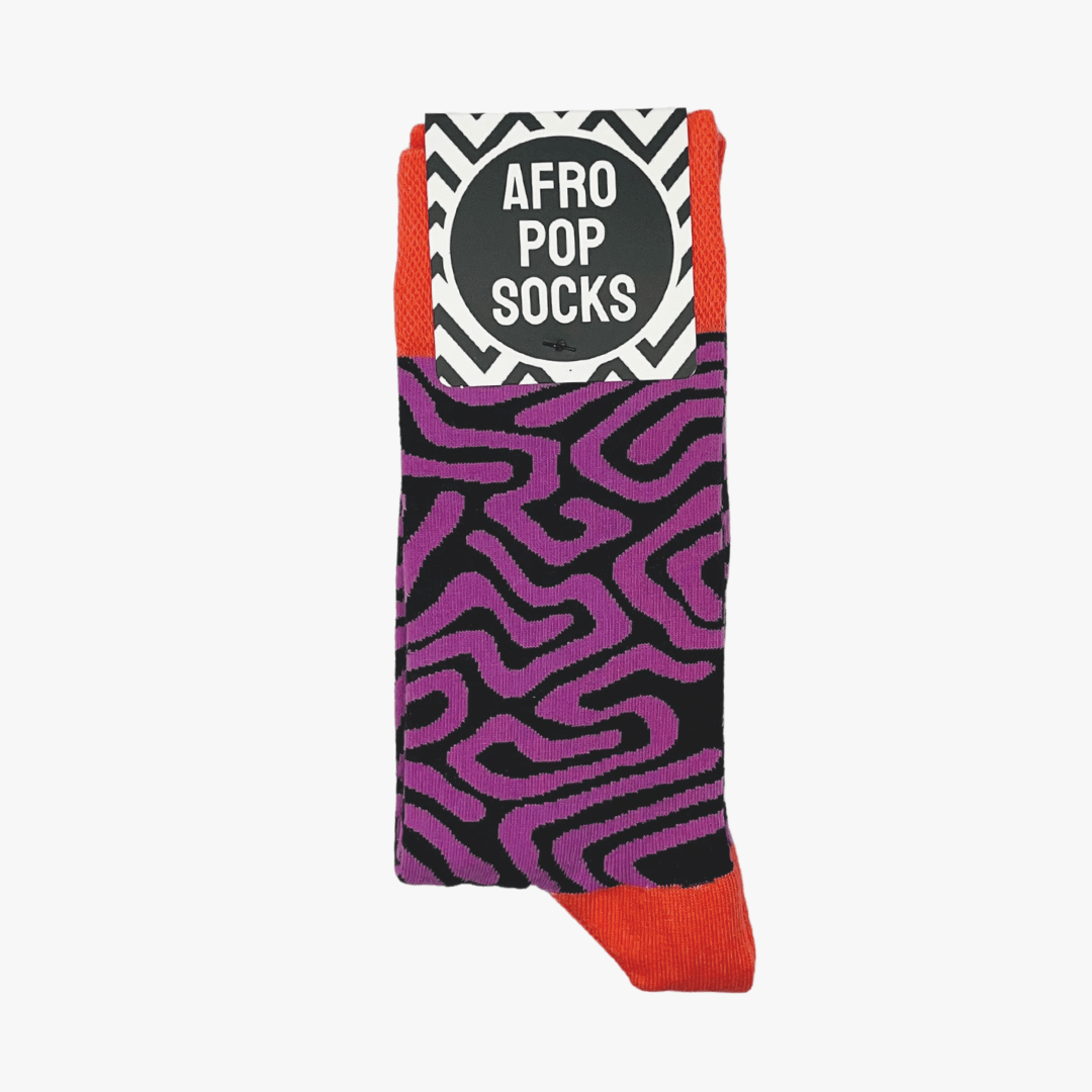 Afropop Purple Roots Socks (M/L)