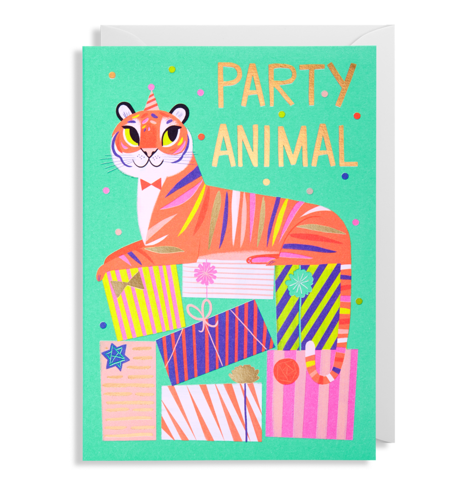 Tiger Party Animal Birthday Greetings Card