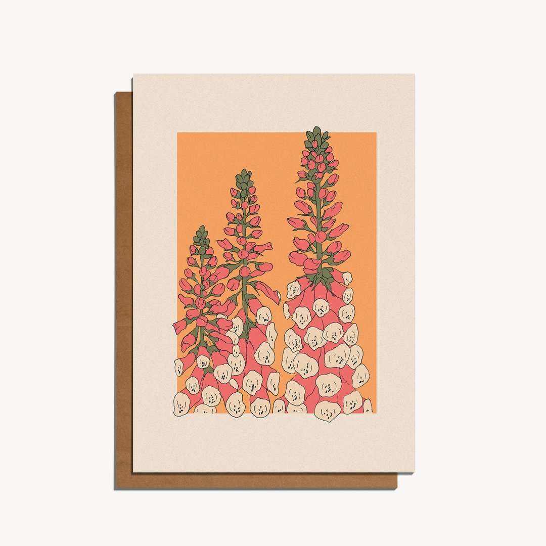 Foxglove Greetings Card