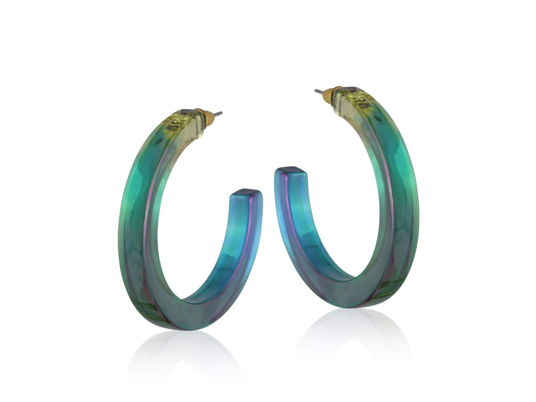 Large Iridescent Hoop Earrings