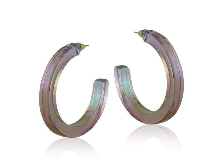 Large Iridescent Hoop Earrings