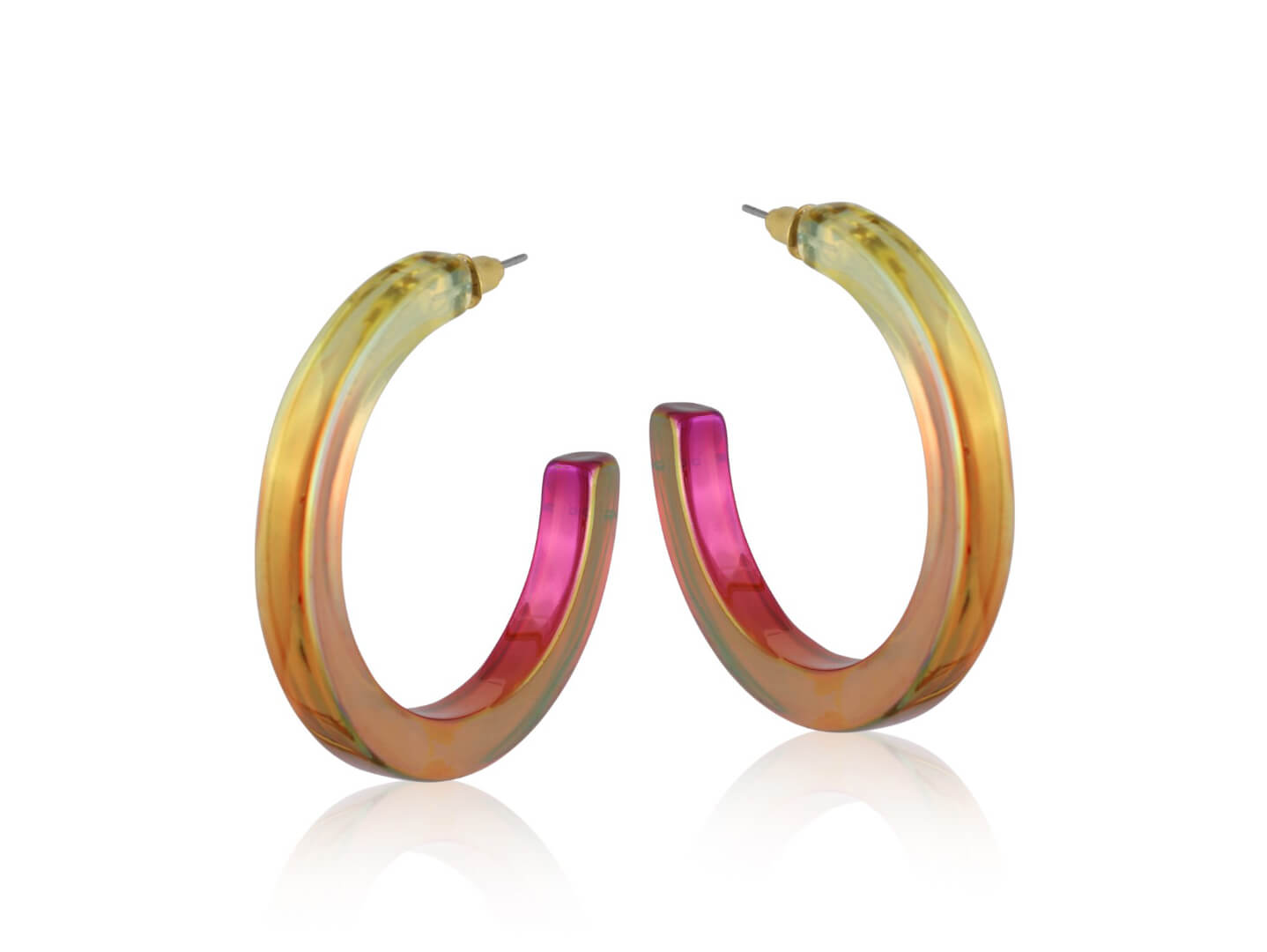 Large Iridescent Hoop Earrings
