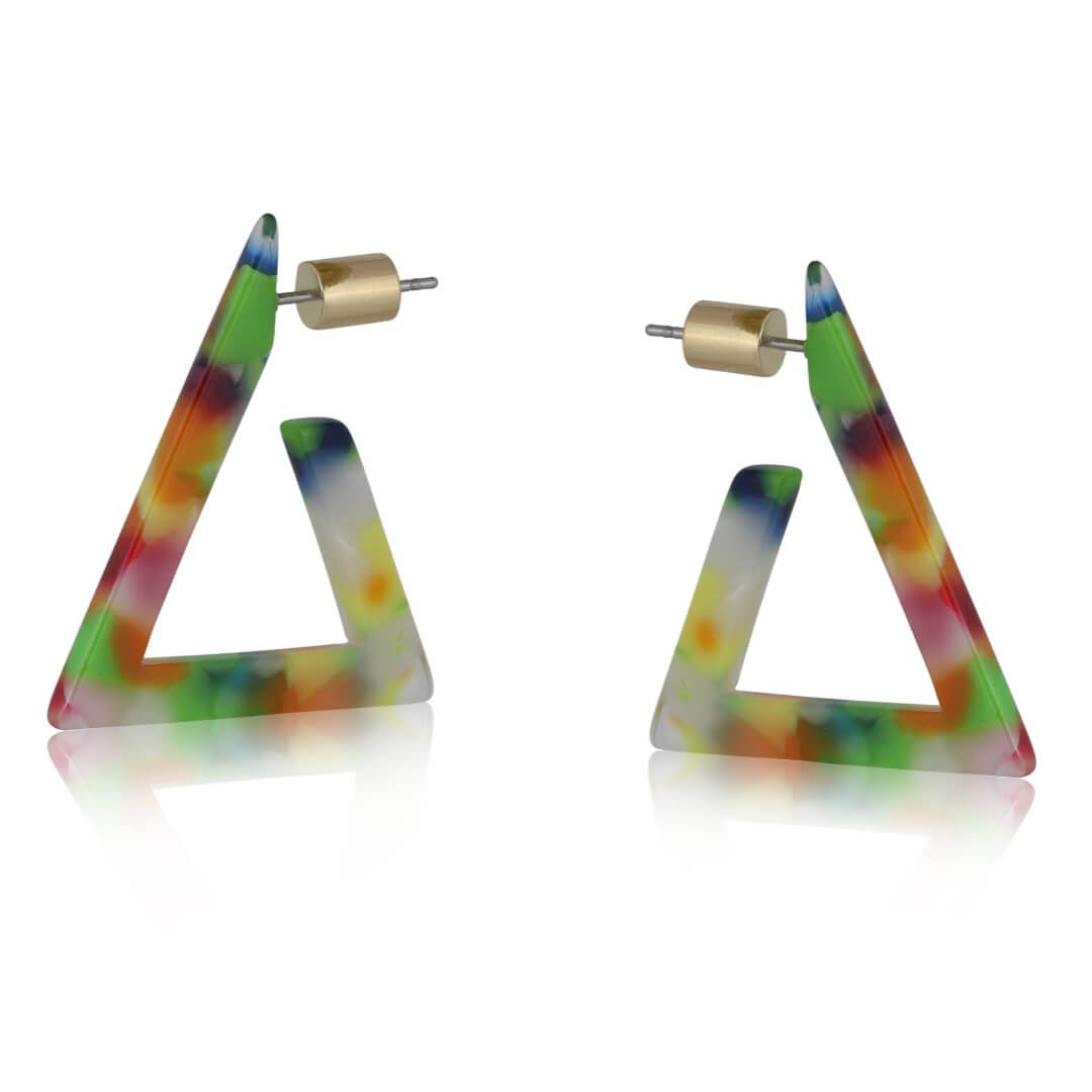 Triangle Resin Hoop Earrings