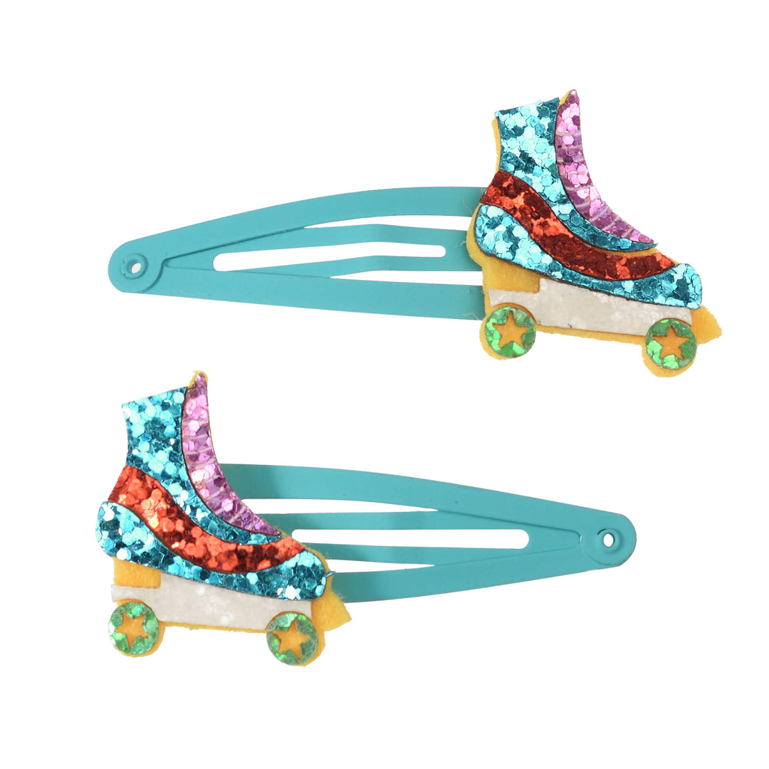 Rollerskate Glitter Hair Clips