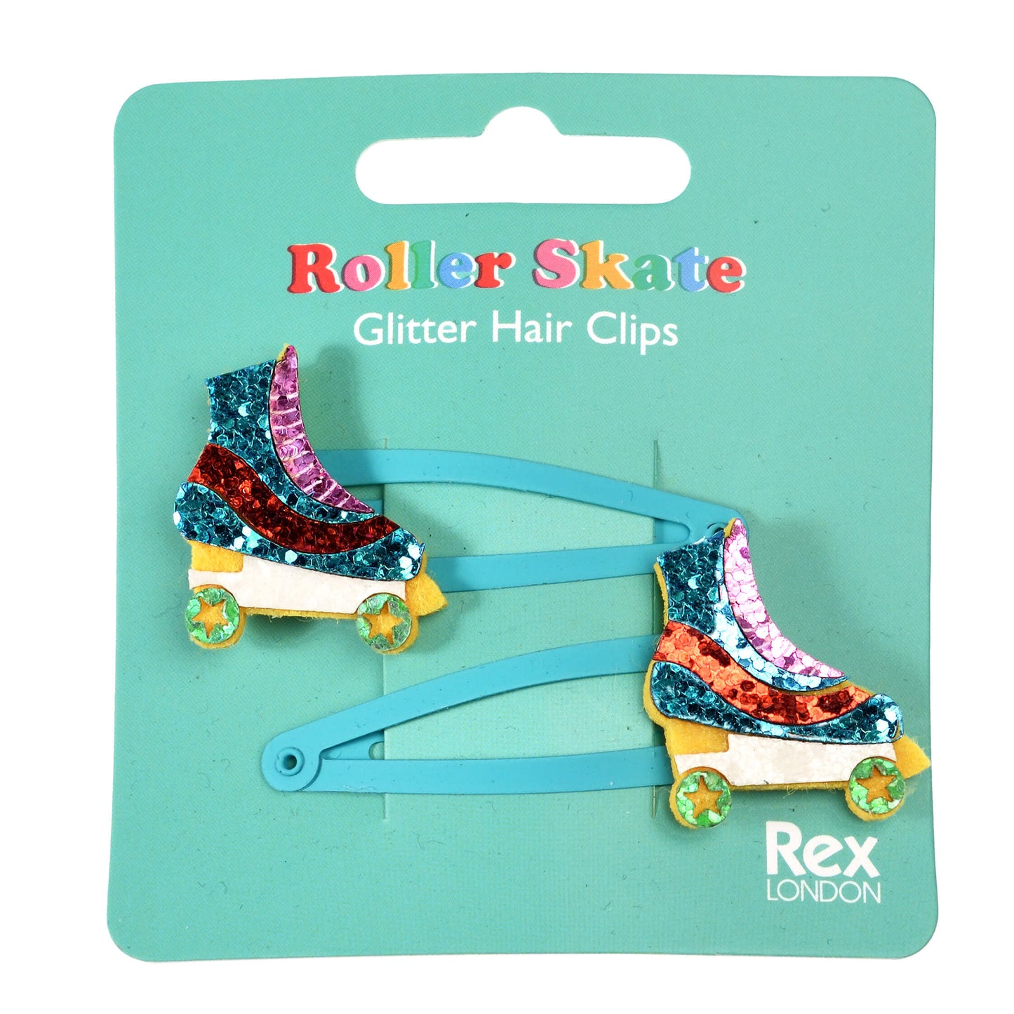 Rollerskate Glitter Hair Clips