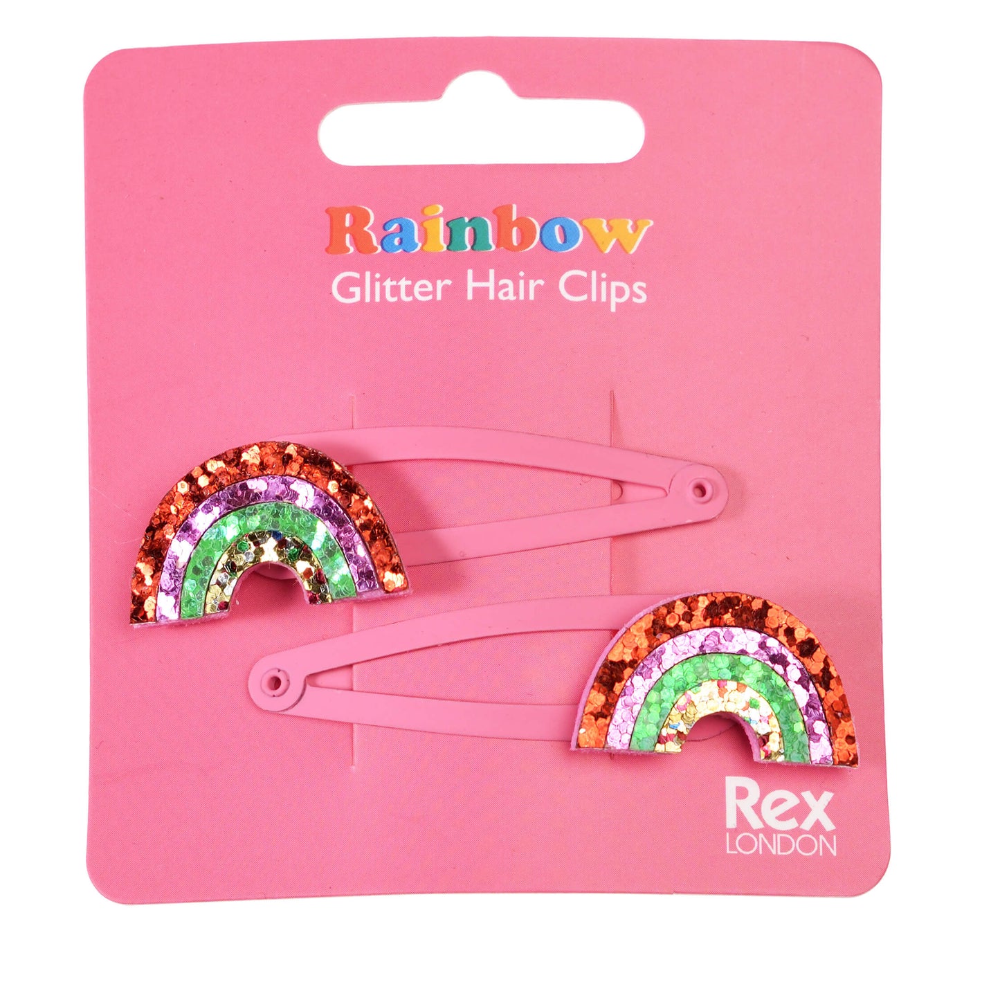 Rainbow Glitter Hair Clips