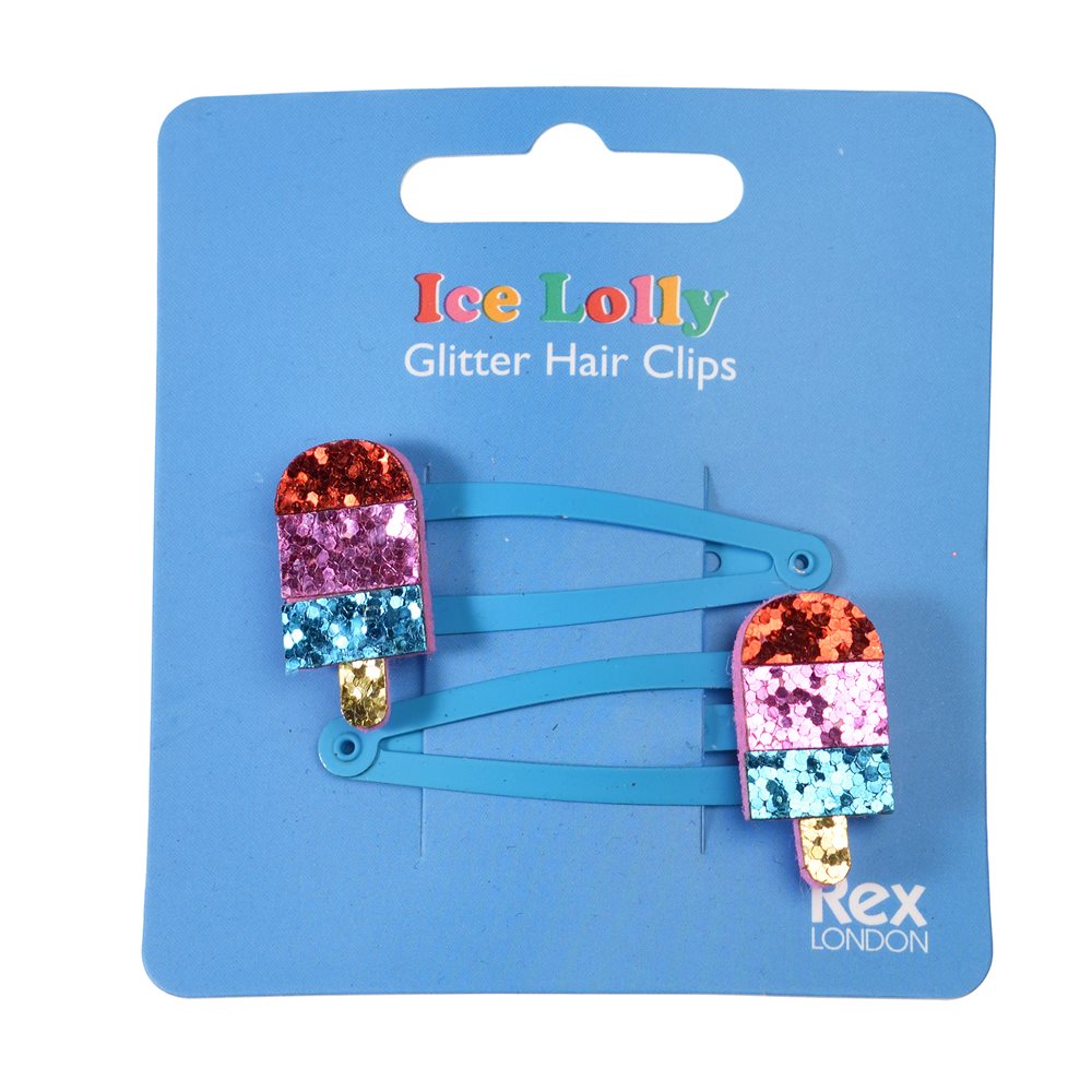 Ice Lolly Glitter Hair Clips