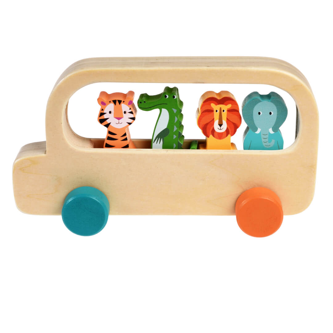 Colourful Creatures Wooden Bus