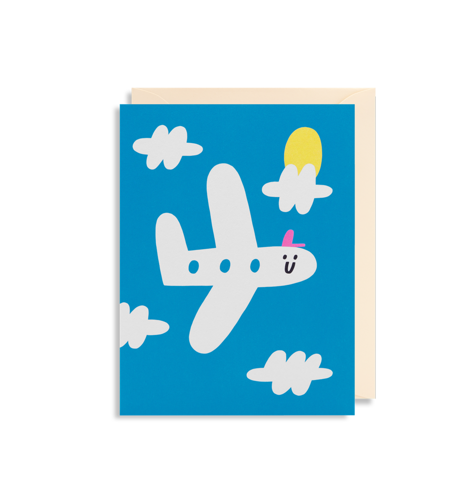 Smiley Plane Mini Card