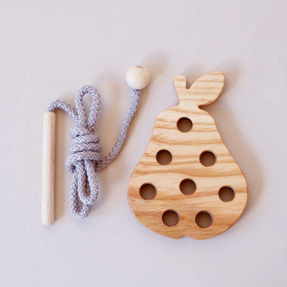 Natural Wooden Threading Toys