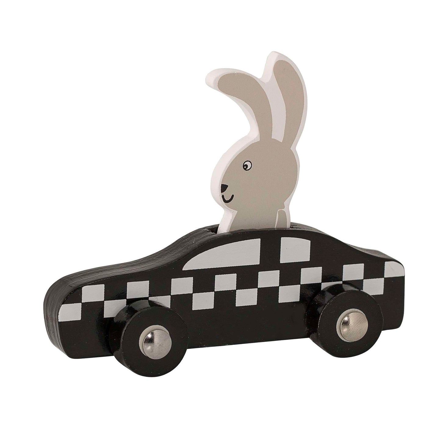 Black and White Wooden Toy Car