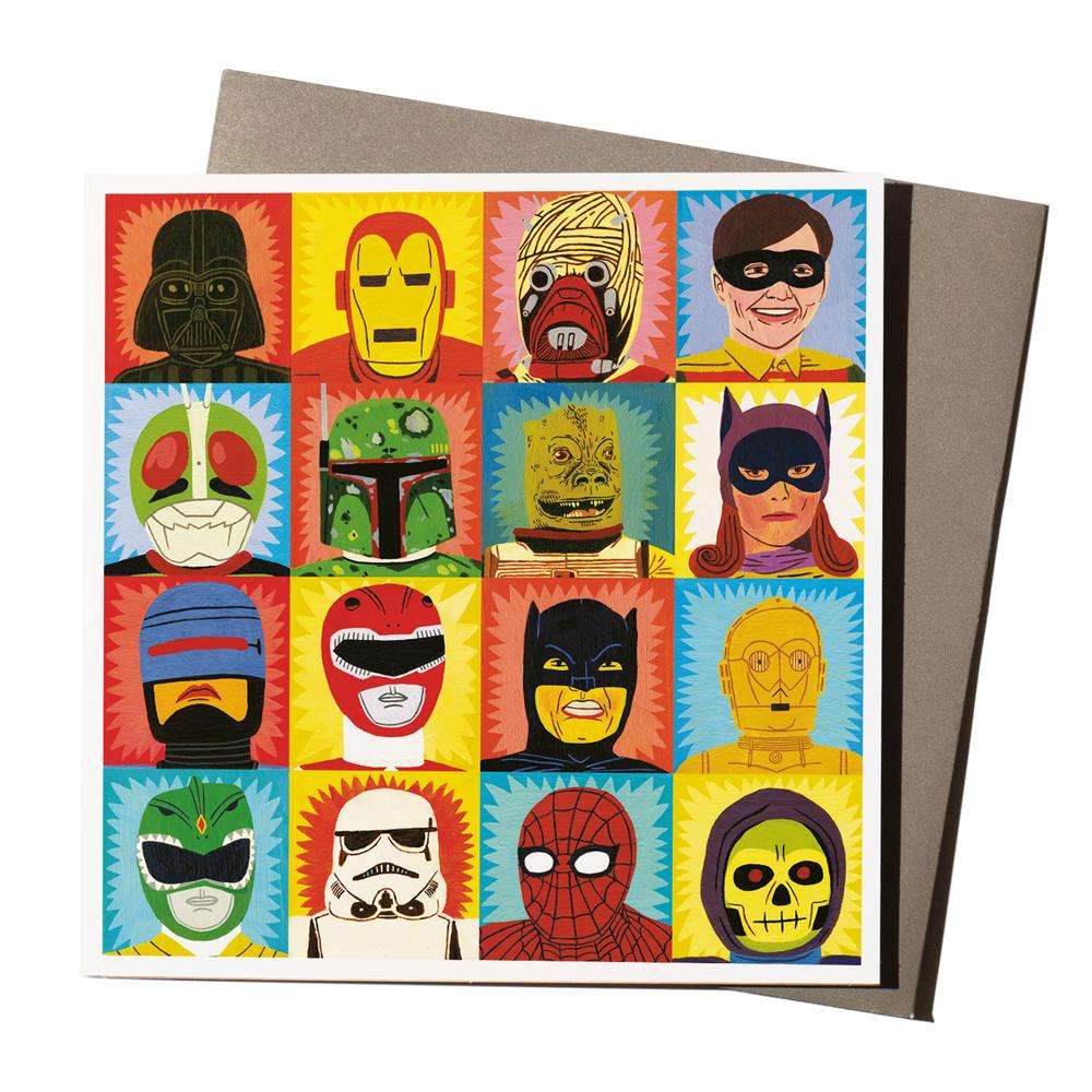 Heroes And Villains Greetings Card