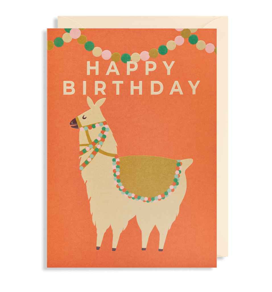 Birthday Llama Greetings Card