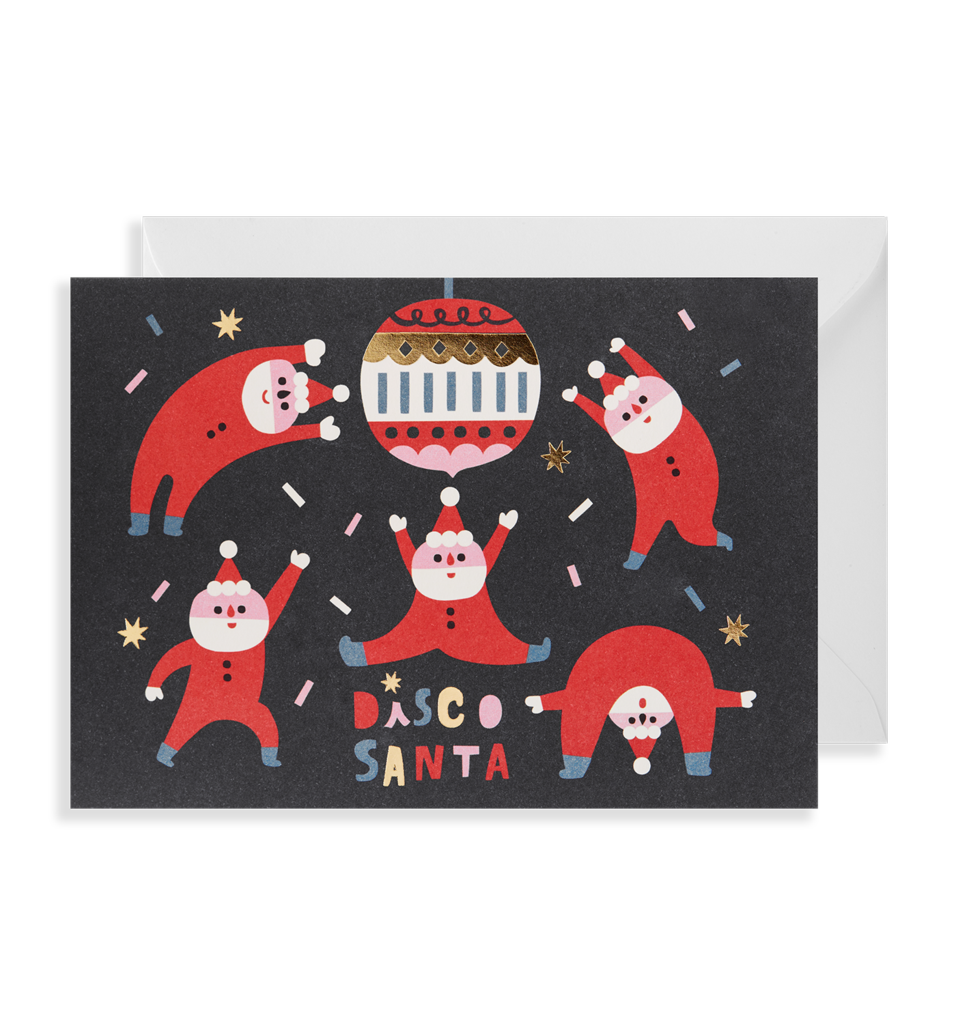 Disco Santa Greetings Card