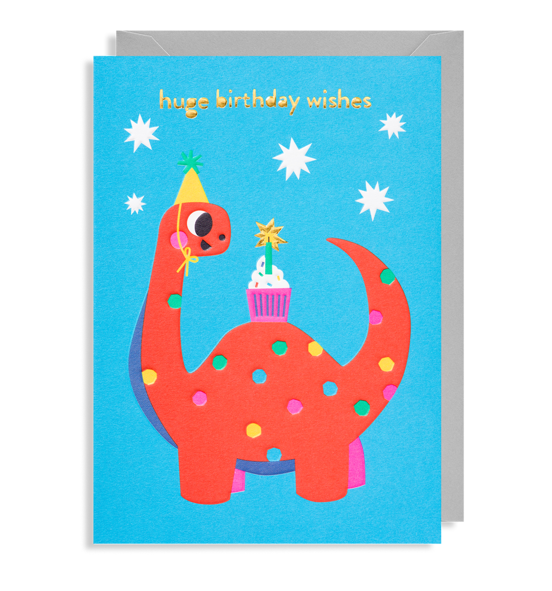 Dinosaur Cupcake Birthday Greetings Card