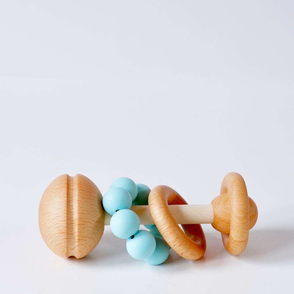 Wooden and Silicone Baby Rattles