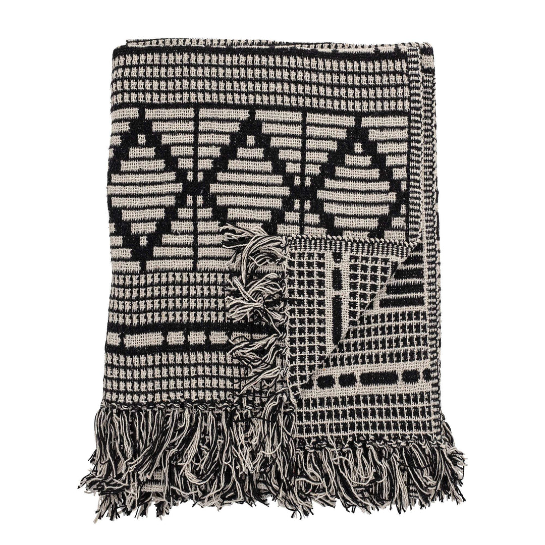 Gutte Black Geometric Throw