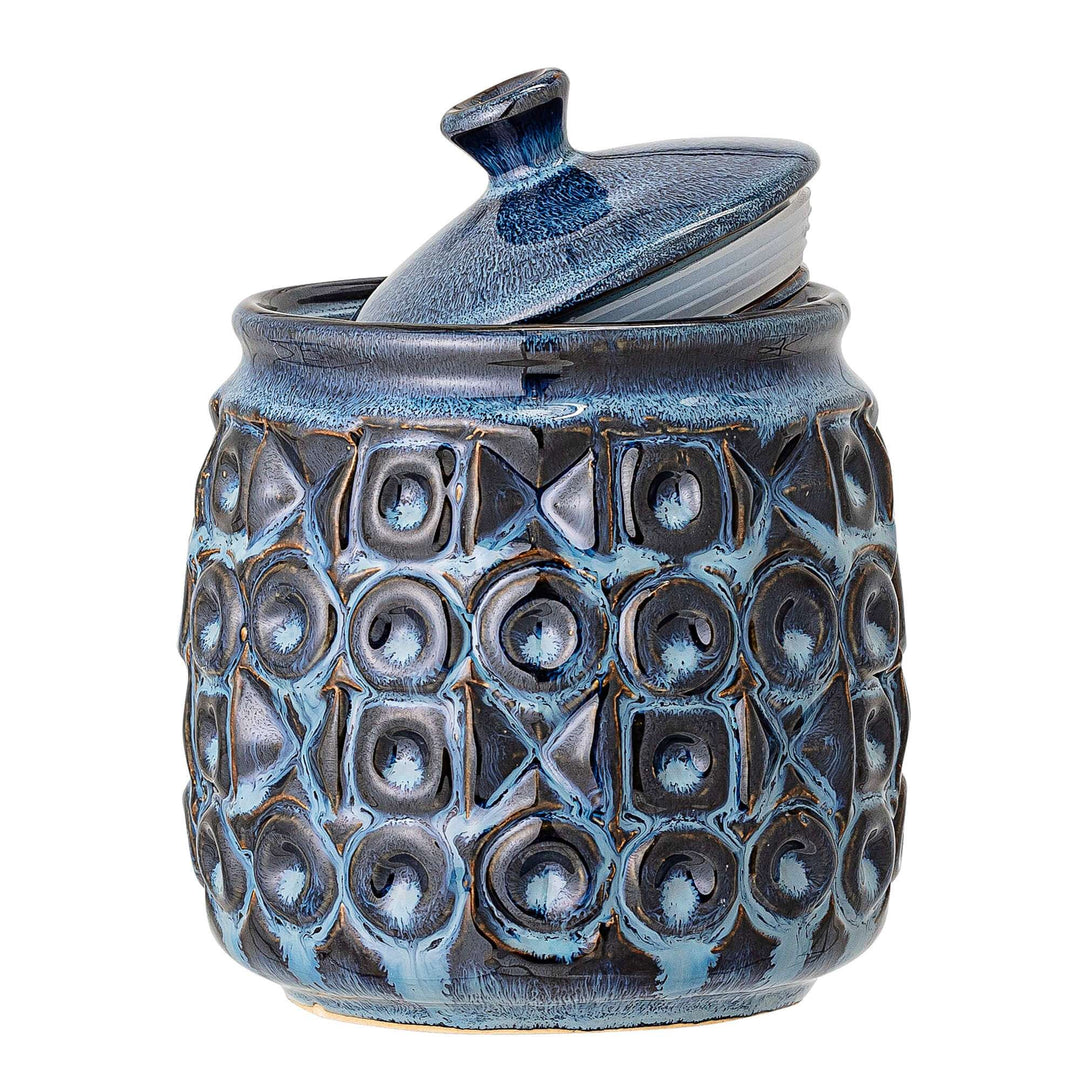 Blue Jar with Lid