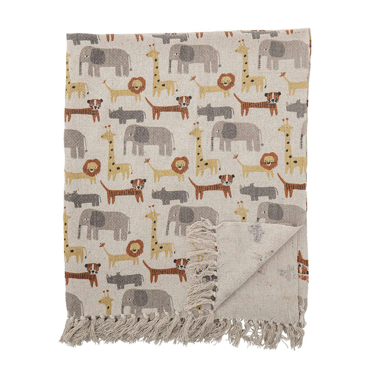 Safari Animals Recycled Cotton Throw