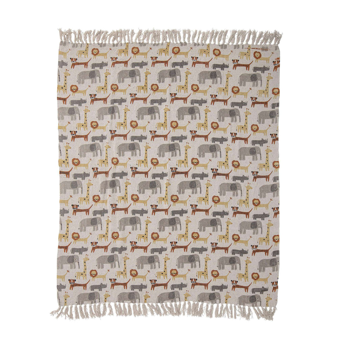 Safari Animals Recycled Cotton Throw