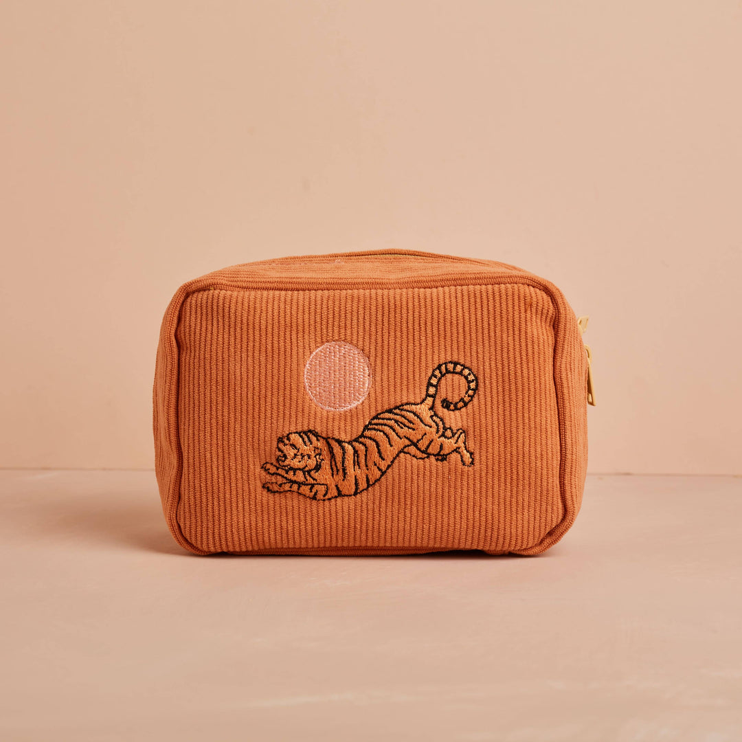 Dusty Pink Corduroy Zip Pouch