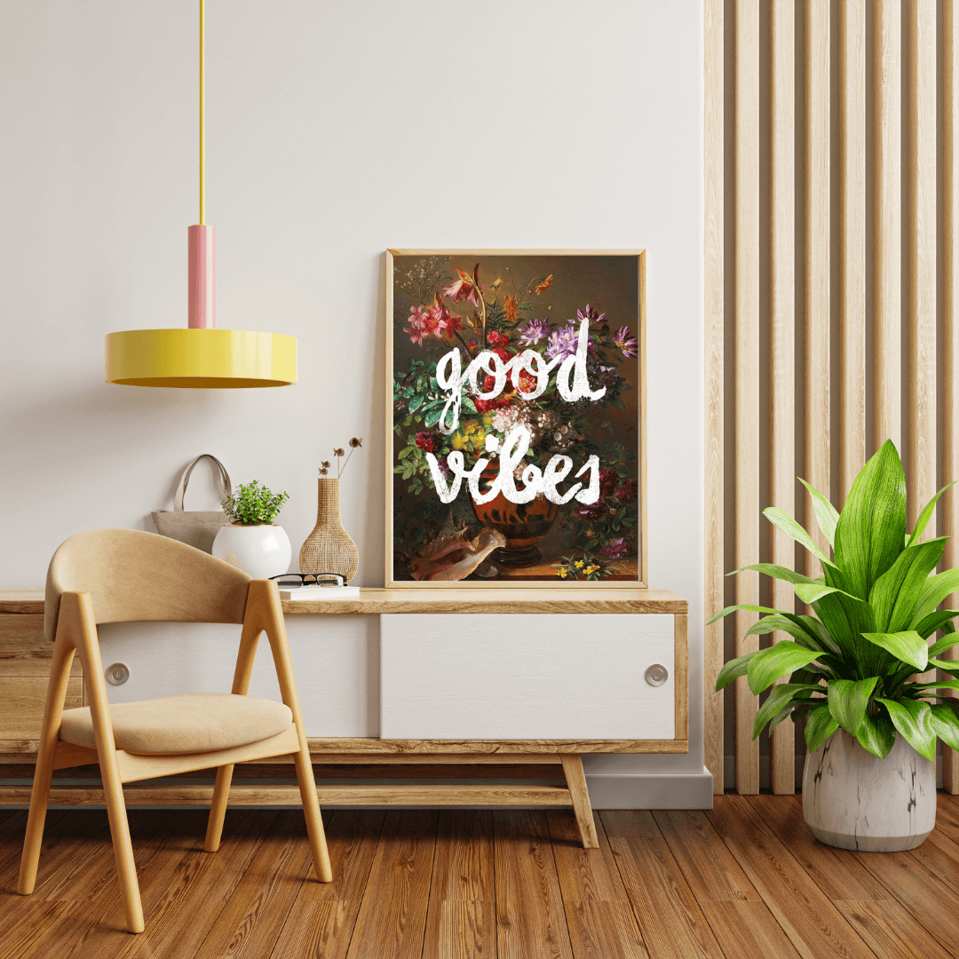 Good Vibes Floral Painting Art Print