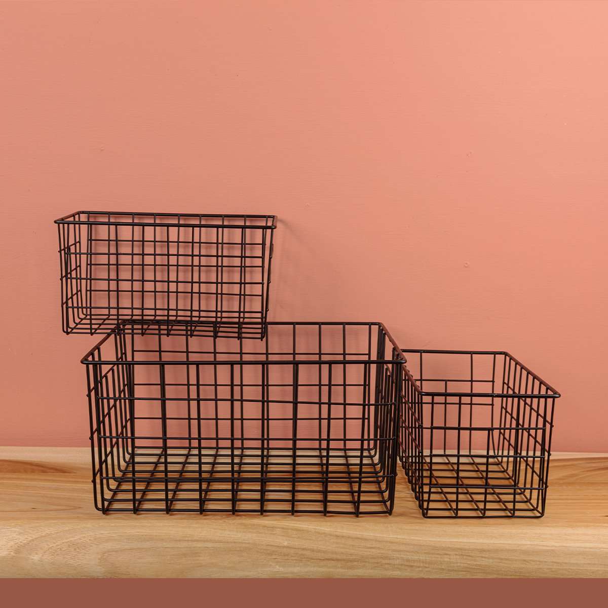 Black Wire Basket - Set of 3