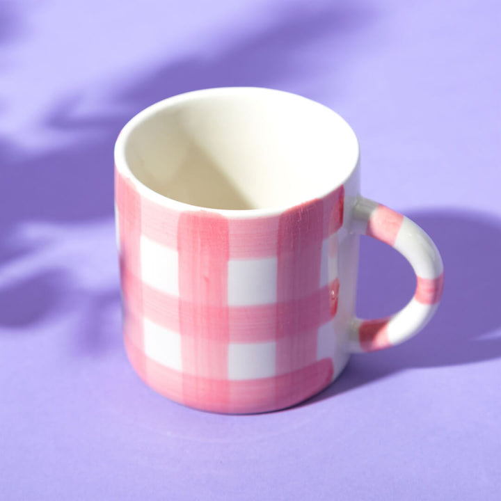 Pink Gingham Mug