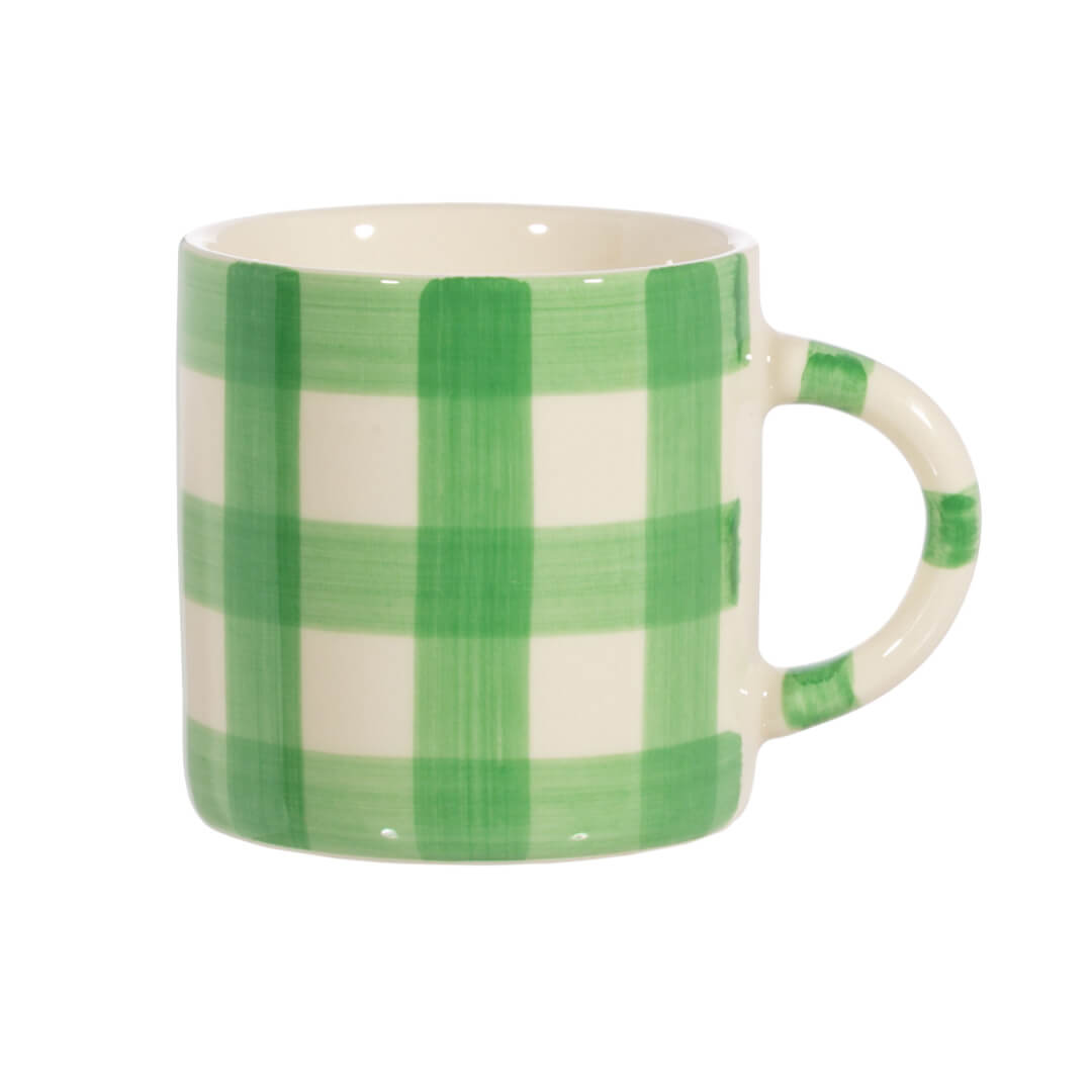 Green Gingham Mug