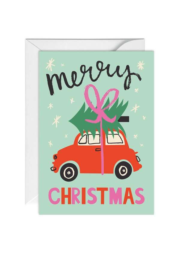 Merry Christmas Car Greetings Card