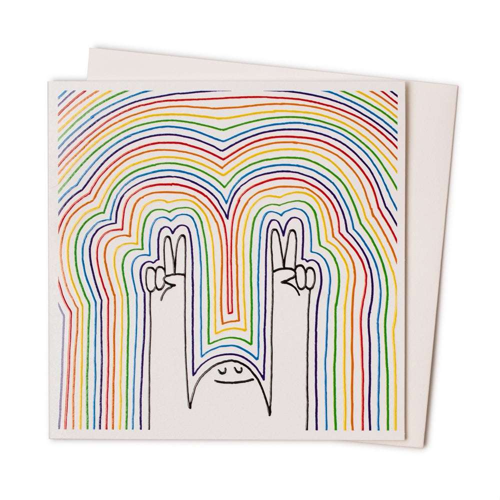 Peace, Love and Rainbows Greetings Card