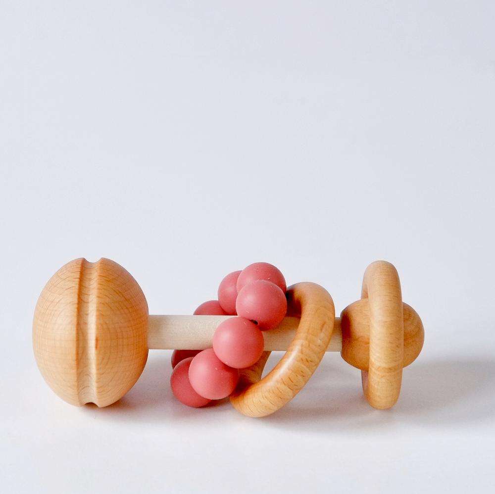 Wooden and Silicone Baby Rattles