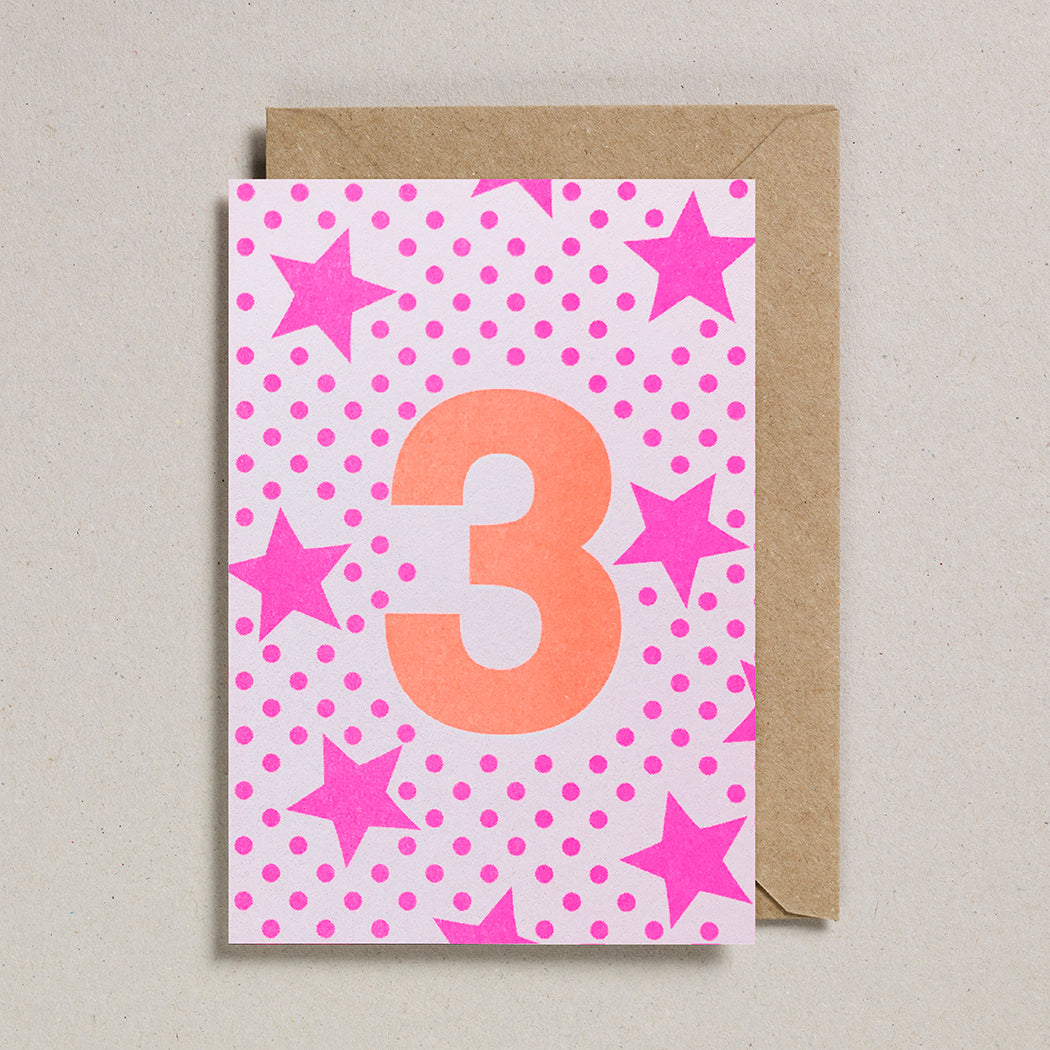 Riso Third Birthday Greetings Card