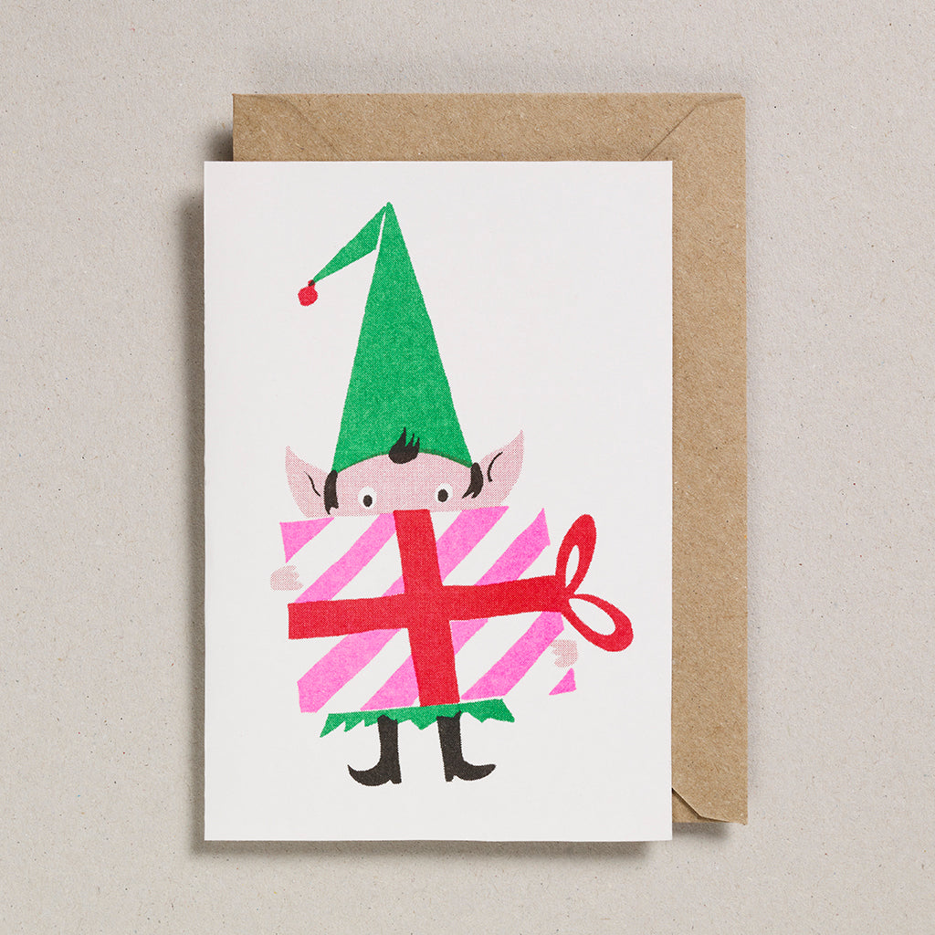 Gift Elf Christmas Greetings Card