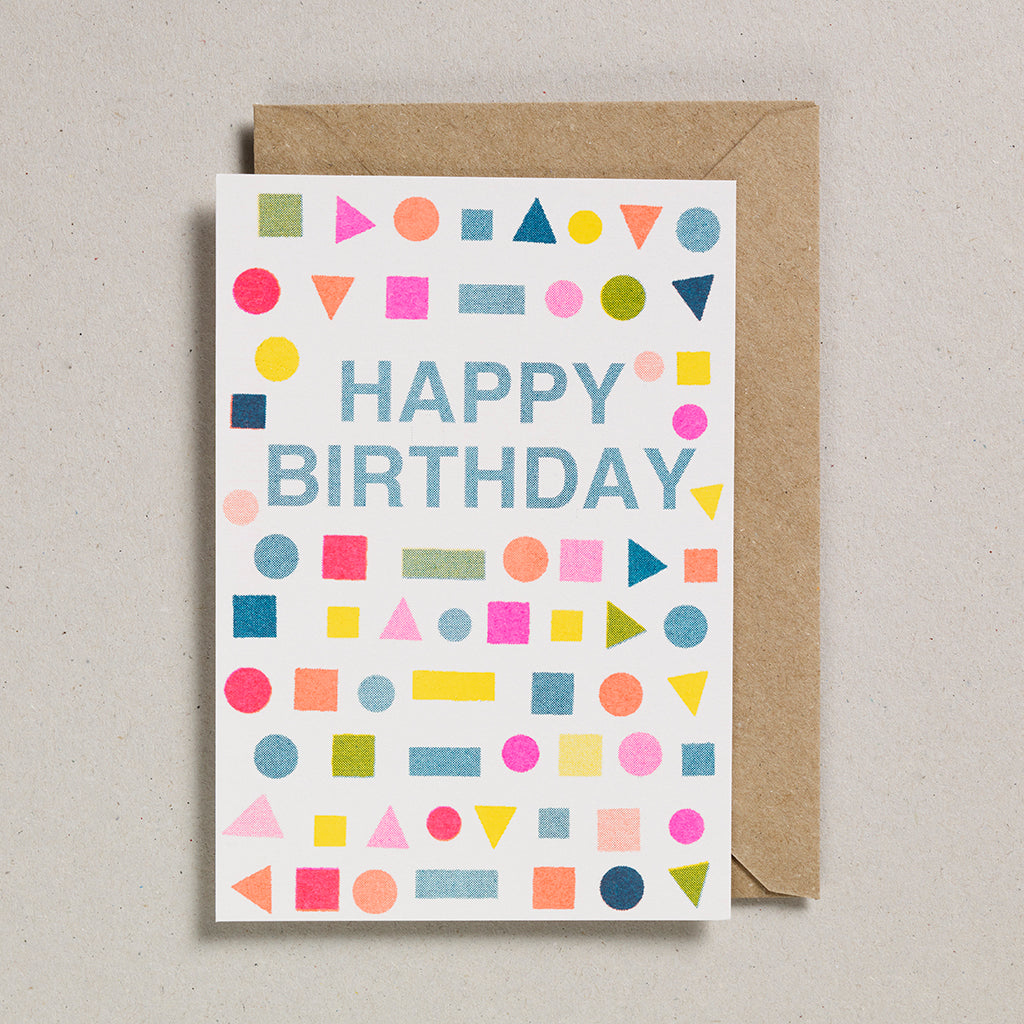 Happy Birthday Riso Greetings Card