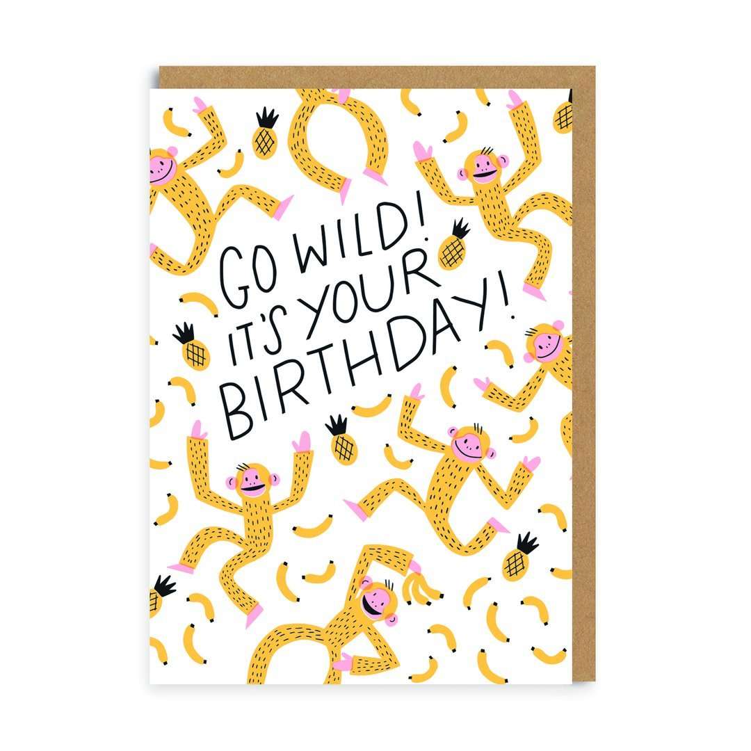 Go Wild Birthday Monkey Card
