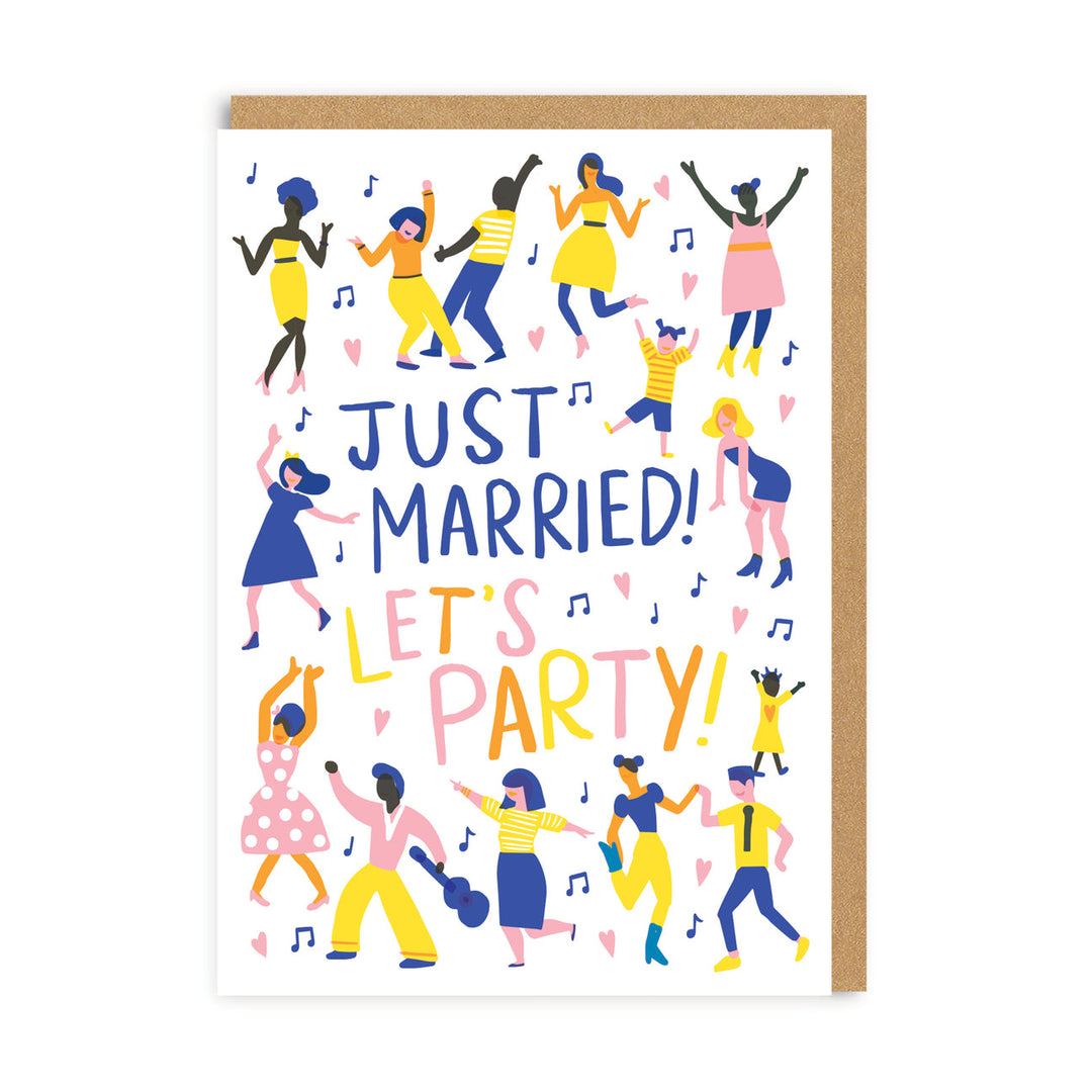 Just Married Let's Party Greetings Card