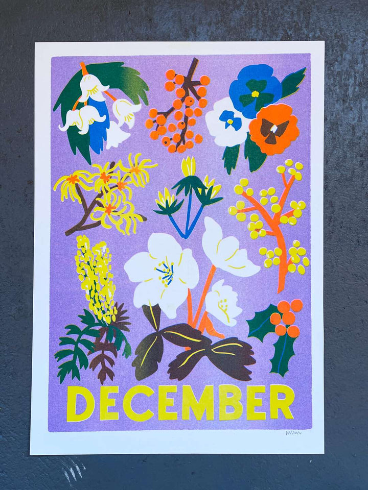 Naomi Wilkinson December Riso Print